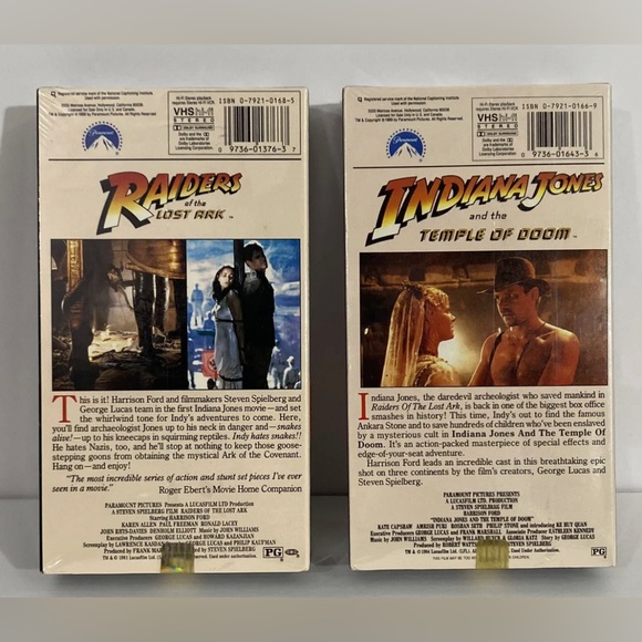 Raiders Of The Lost Ark & Indiana Jones and the Temple of Doom VHS SEALED 1989 - Picture 7 of 10